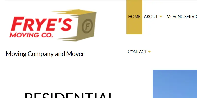 Frye's Moving Co. old website and logo