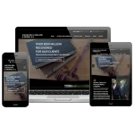 Responsive website design for Anglin Rea Cahalane & Pieper, P.A. displayed on a laptop, tablet, & smartphone.