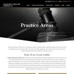 Anglin Rea Cahalane Pieper website practice areas banner and a summary of their services screenshot.